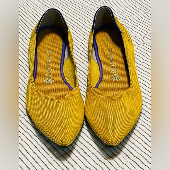 Rothy’s The Point flats in marigold size 10 - Picture 3 of 5